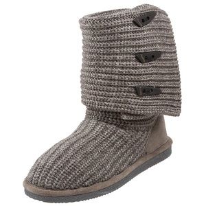 BearPaw Knit Sweater Boots Gray size 9 EUC